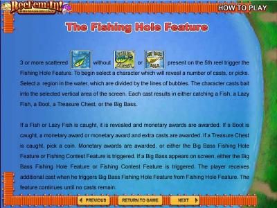 The Fishing Hole Feature game rules.