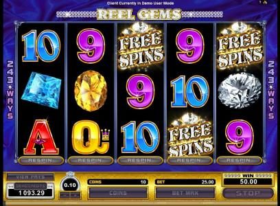 free spins feature triggered by 3 free spins
