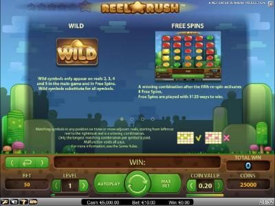 wild and free spins rules