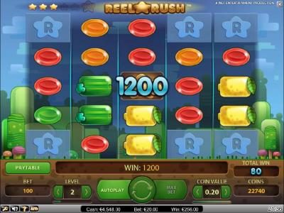 1200 coin jackpot triggered after multiple re-spins