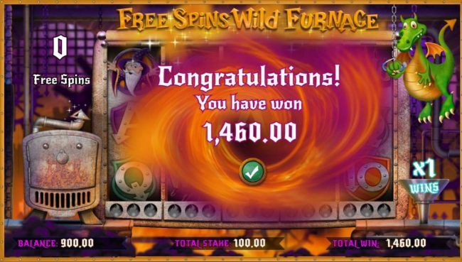 Total bonus payout 1460 coins