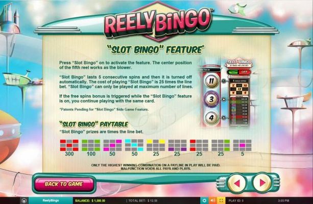 Slot Bingo Feature Rules