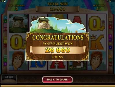 the free spins feature paid out a whooping 26,860 coins