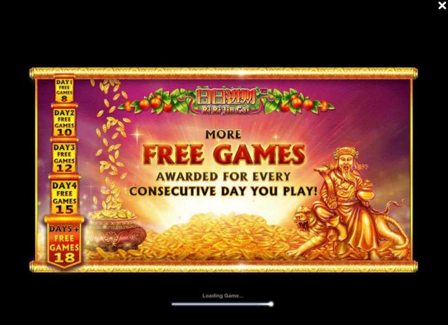 More free games awarded for every consecutive day you play.