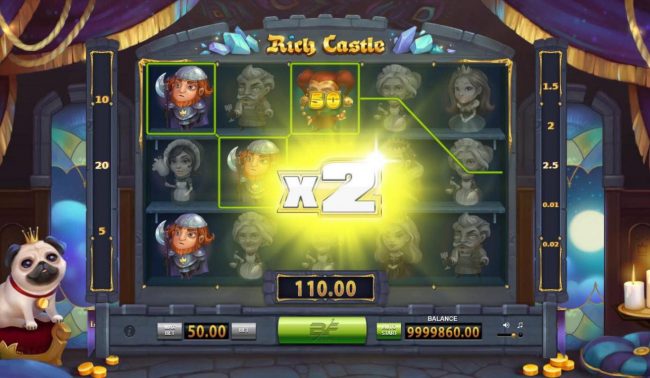 An x2 multiplier is triggered leading to an exciting win.