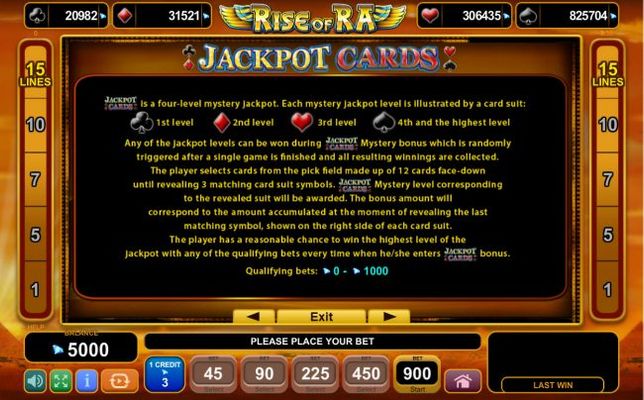 Jackpot Cards Progressive Rules