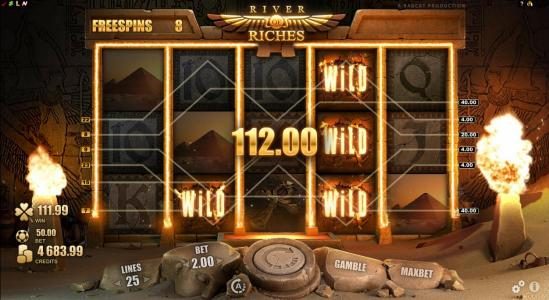 Multiple winning paylines triggers a big win during the free spins feature!