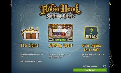 Robin Hood Shifting Riches splash screen