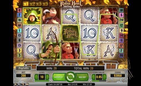 Robin Hood Shifting Riches 220 credit jackpot win