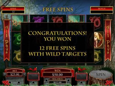 12 free spins awarded.