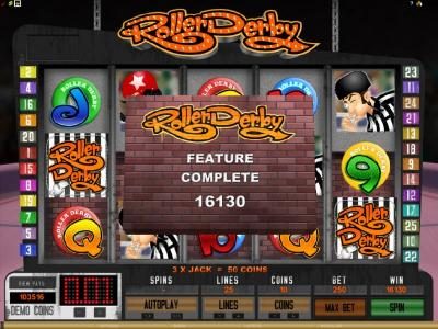 the feature completed with a whooping 16130 coin jackpot