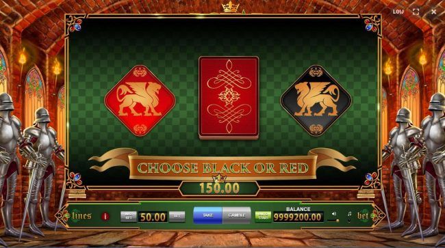 Gamble Feature - To gamble any win press Gamble then select Red or Black.