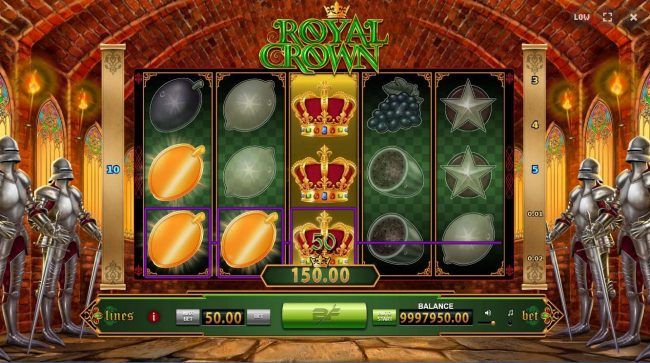 Stacked wilds triggers a 150.00 payout.