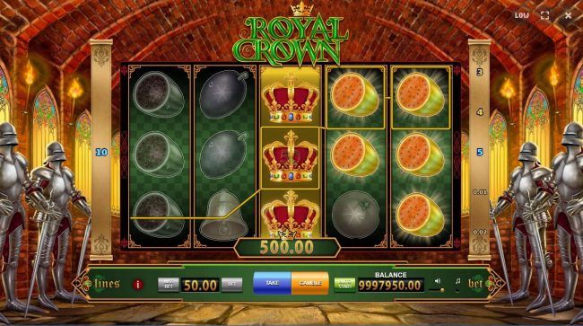 Stacked wilds on center reel trigger multiple winning ccombination leading to a 500.00 win.