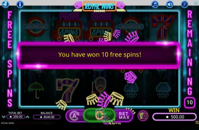 10 Free Spins Awarded