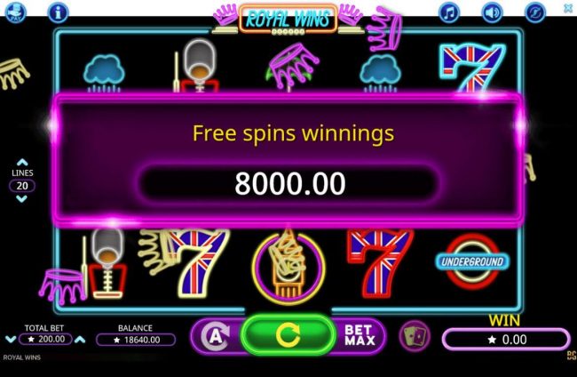 Total Free Games Payout 8000 Coins
