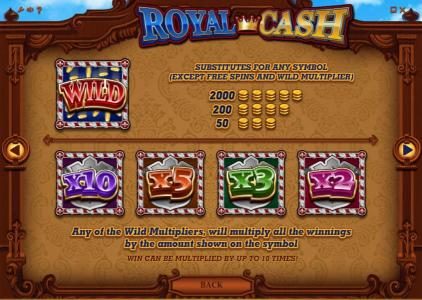 wild symbol paytable and wild multipliers