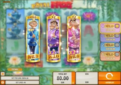 Increasing your bet level adds more prince wilds to game play.