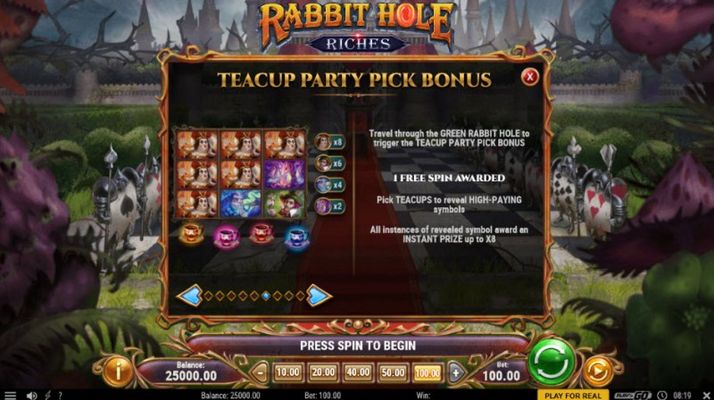 Rabbit Hole Riches :: Bonus Game Rules