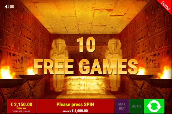 10 free spins awarded