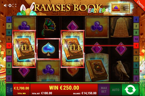 Ramses Book Easter Egg :: Multiple winning paylines