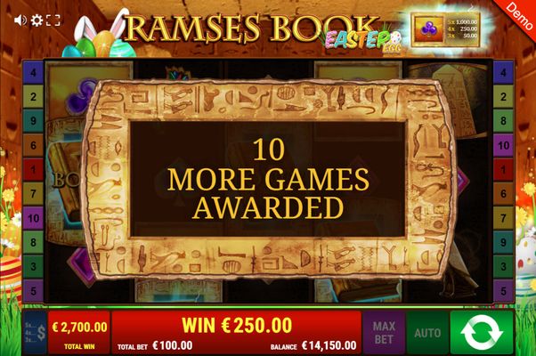 Ramses Book Easter Egg :: 10 More Free Spins Awarded