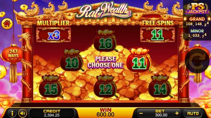 Choose one to reveal the number of free spins