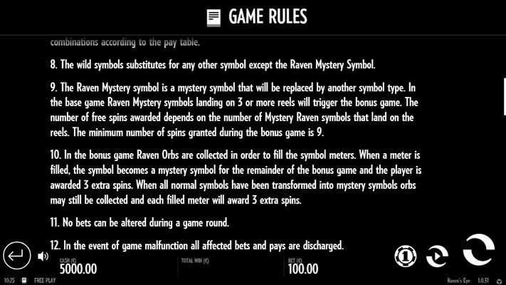 Raven's Eye :: General Game Rules