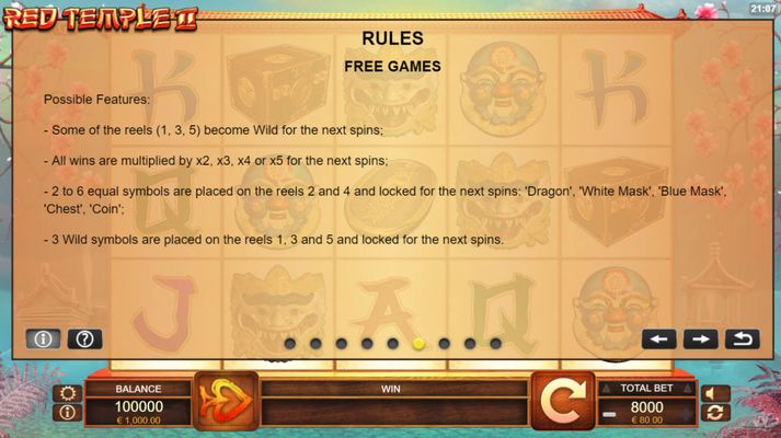 Red Temple II :: Free Spins Rules