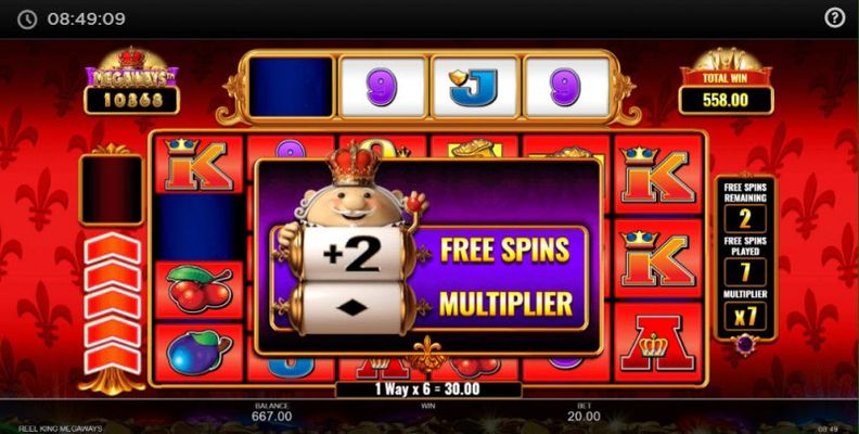 2 additional free spins awarded