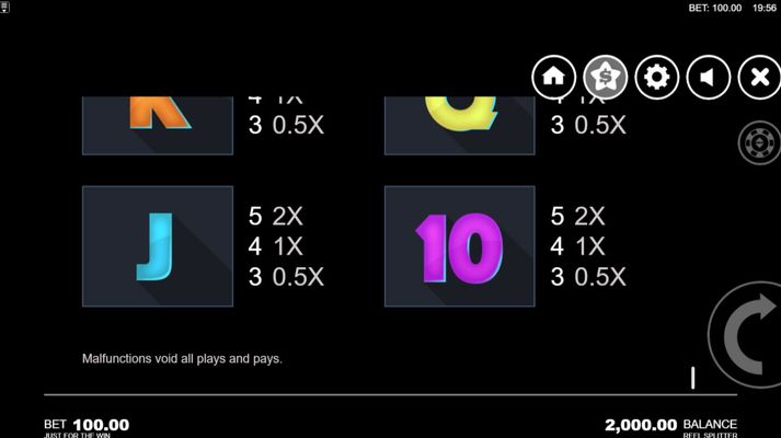 Paytable - Low Value Symbols