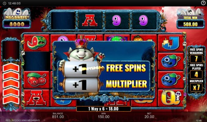 Extra free spin and multiplier awarded