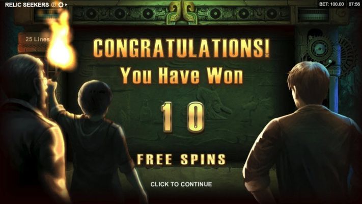 10 Free Spins Awarded