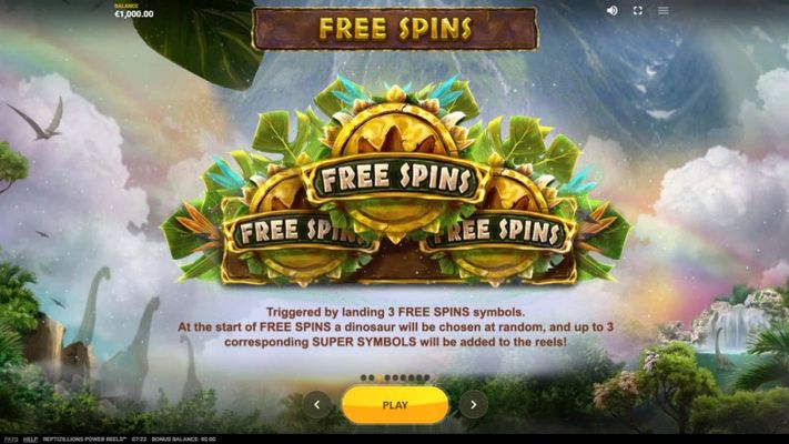 Reptizillions Power Reels :: Free Spins Feature