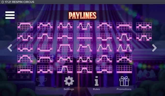 Paylines 33-64