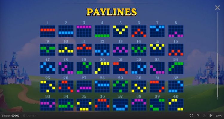 Paylines 1-40