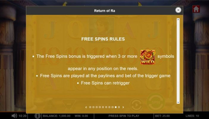 Free Spin Feature Rules