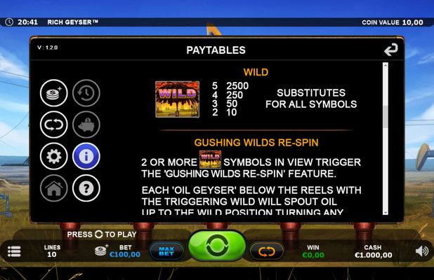 Rich Geyser :: Wild Symbols Rules