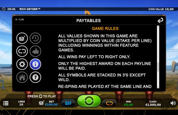 Rich Geyser :: General Game Rules