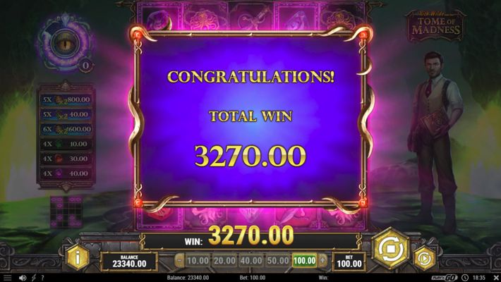 Total free spins payout