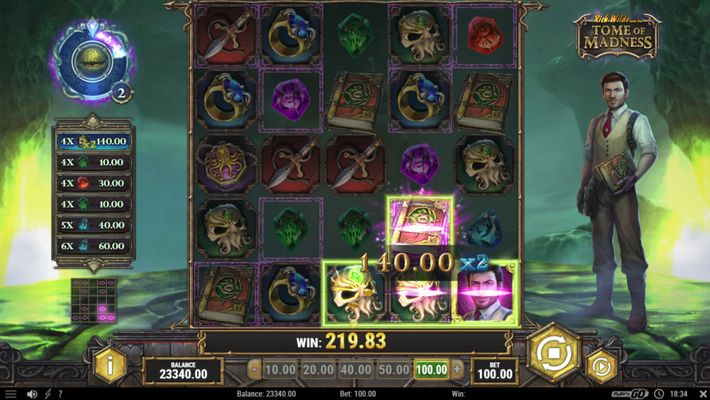 Rich Wilde and the Tome of Madness :: Free Spins Game Board