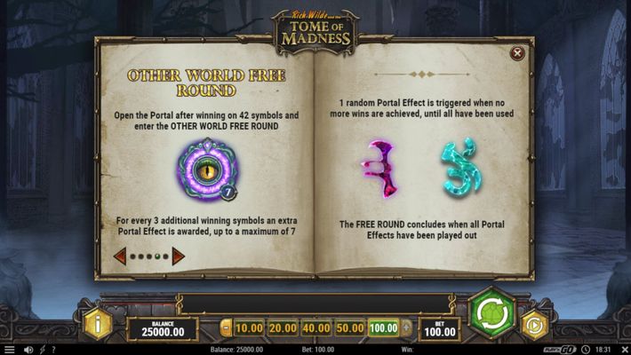 Rich Wilde and the Tome of Madness :: Free Spins Rules
