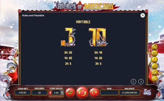 Riches of Moscow :: Paytable - Low Value Symbols