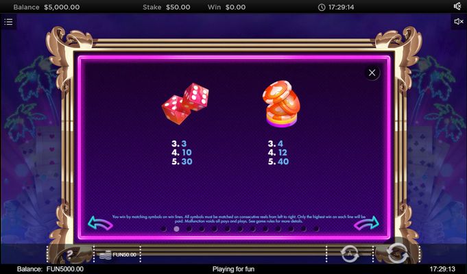 Richie in Vegas :: Paytable - Low Value Symbols