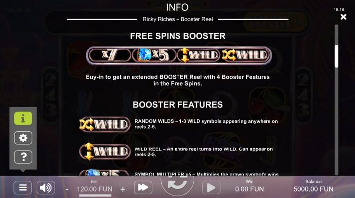 Ricky Riches Booster Reel :: Feature Rules