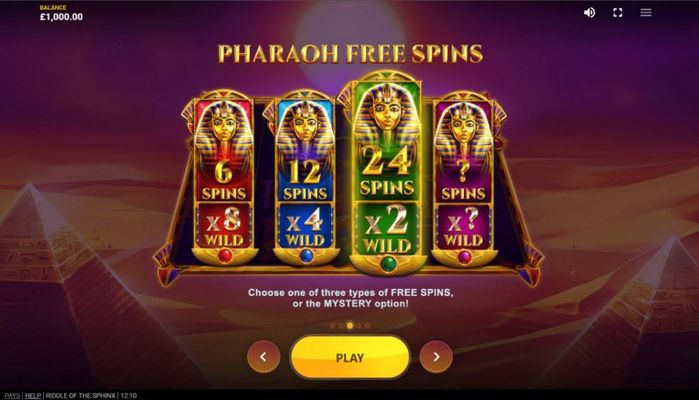 Riddle of the Sphinx :: Free Spin Feature Rules