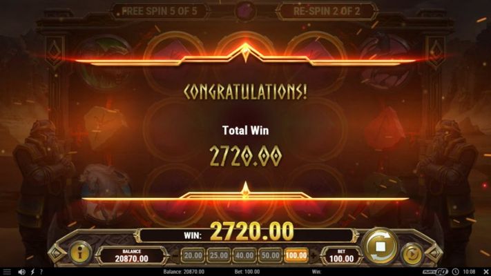 Total free spins payout