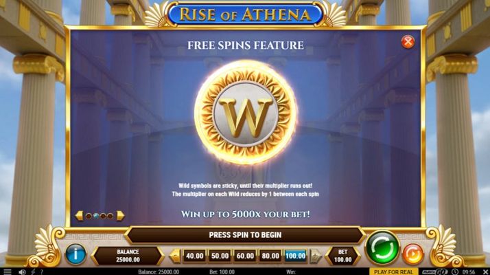 Rise of Athena :: Free Spin Feature Rules