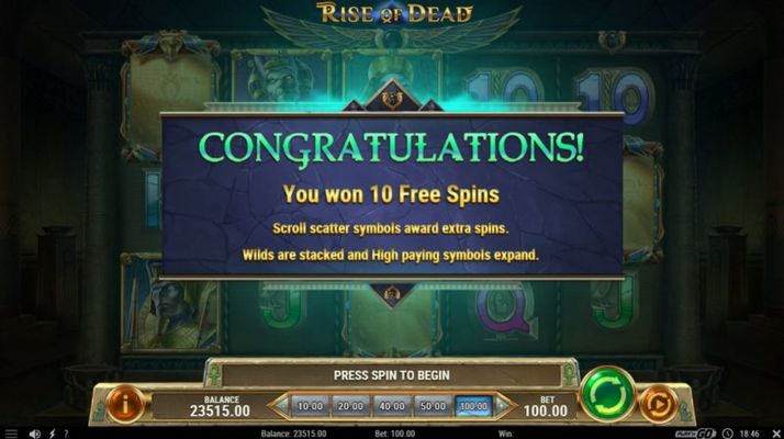 10 Free Spins Awarded