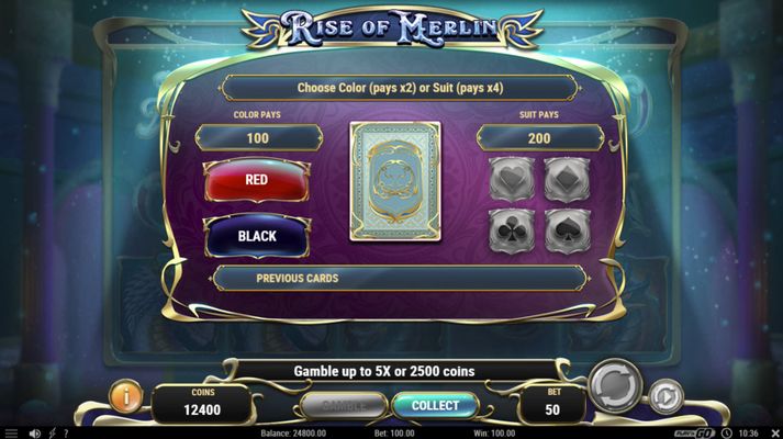 Rise of Merlin :: Gamble Feature Game Board